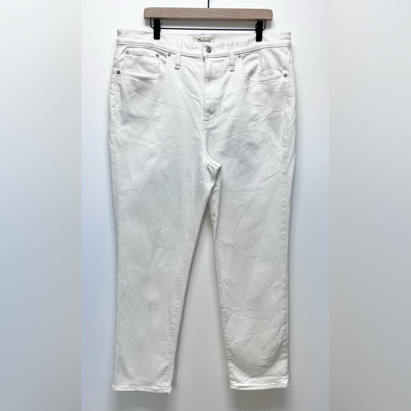 Madewell The High-Rise Slim Boyjean in Tile White Size 32 - Picture 2 of 14
